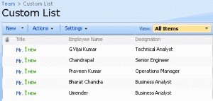 List view displays records after inserting