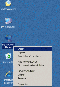 Open My Network Places generally located on desktop