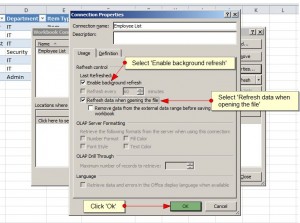 Figure 10 - Settings the Connection Properties