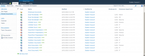 Figure 1 - SharePoint 2010 Document Library With Different Types of Document