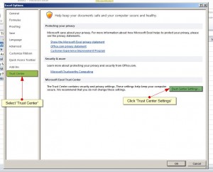 Figure 12 - Specifying Trusted Location