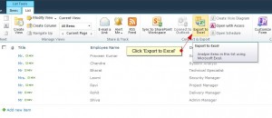 Figure 2 - Click on Export to Excel