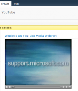 Windows Or YouTube Player WebPart (Playing Windows media Video)