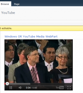 Windows Or YouTube Player WebPart (Playing Youtube Video)