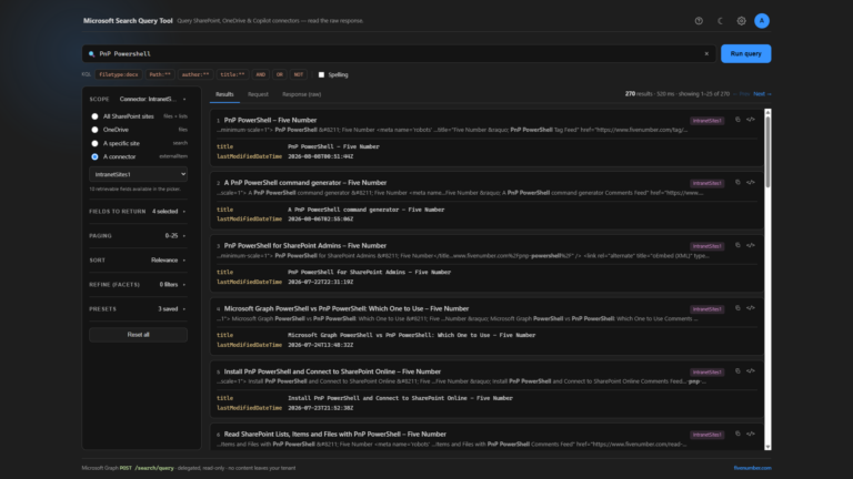 Microsoft Search Query Tool for SharePoint, OneDrive and Copilot connectors