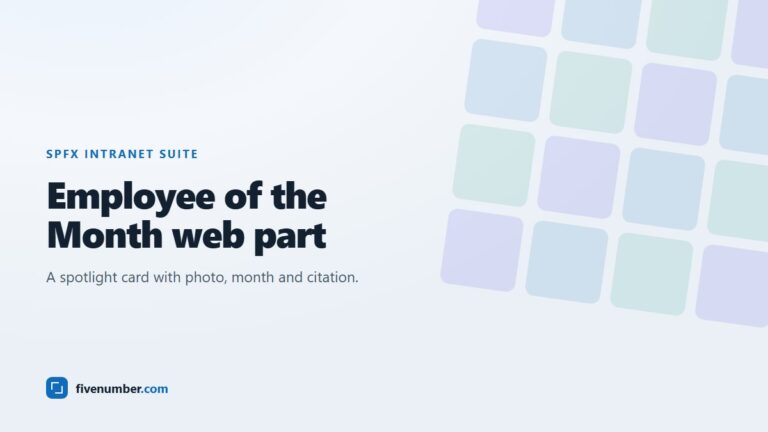 An employee of the month web part for SharePoint
