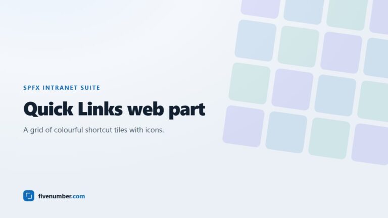 A quick links tiles web part for SharePoint