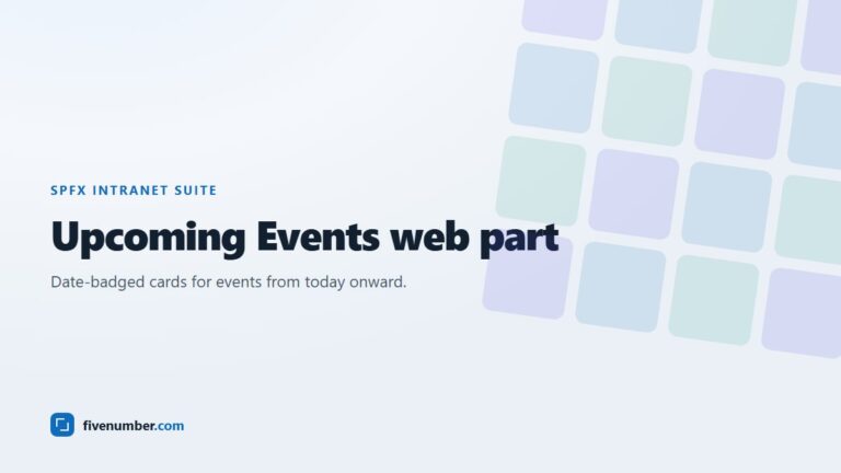 An upcoming events web part for SharePoint