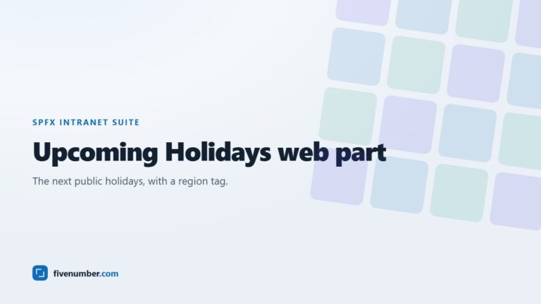 An upcoming holidays web part for SharePoint