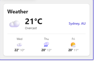 Weather web part with a 3-day forecast on SharePoint