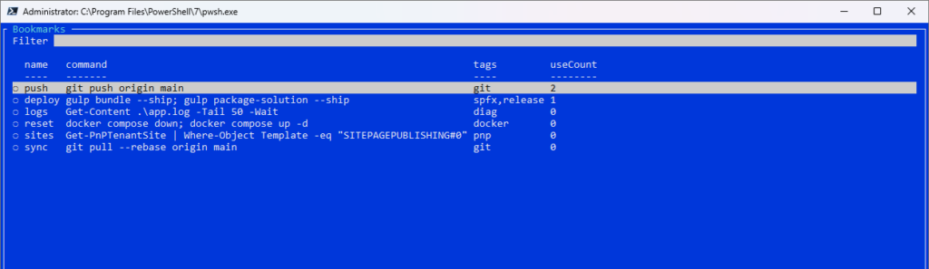 PowerShell Bookmark picker
